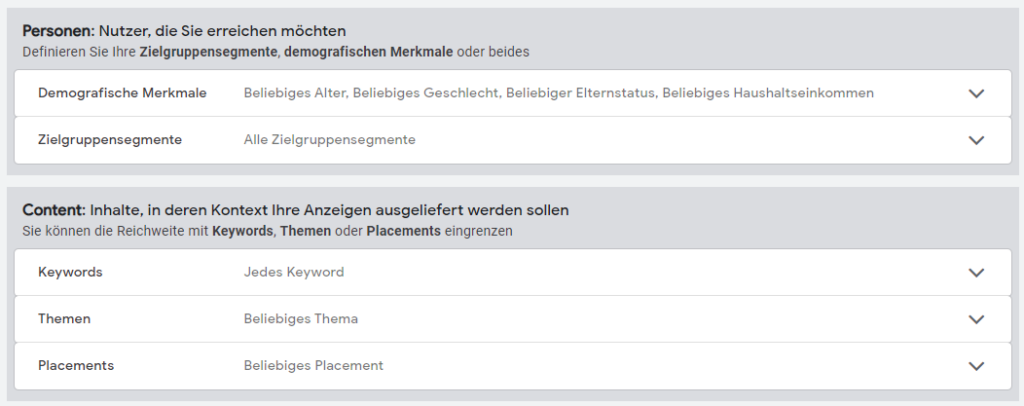Definieren von Zielgruppen in Google Ads