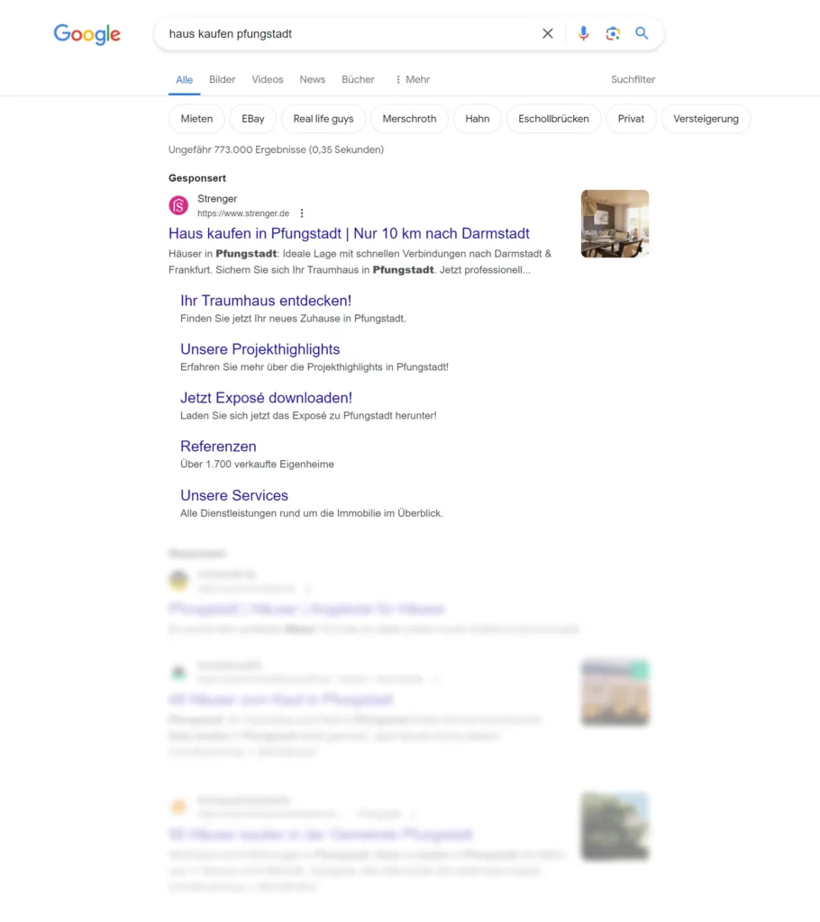 Google SERP - Strenger