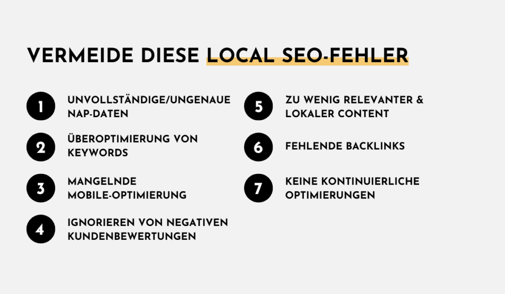 Local SEO-Fehler Infografik