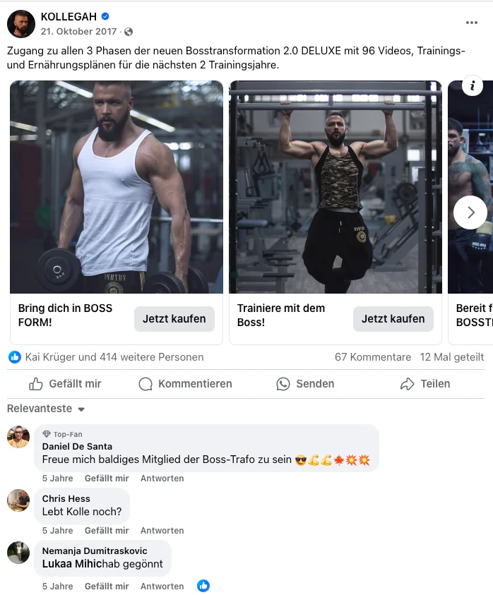 Kollegah Social Proof Ad