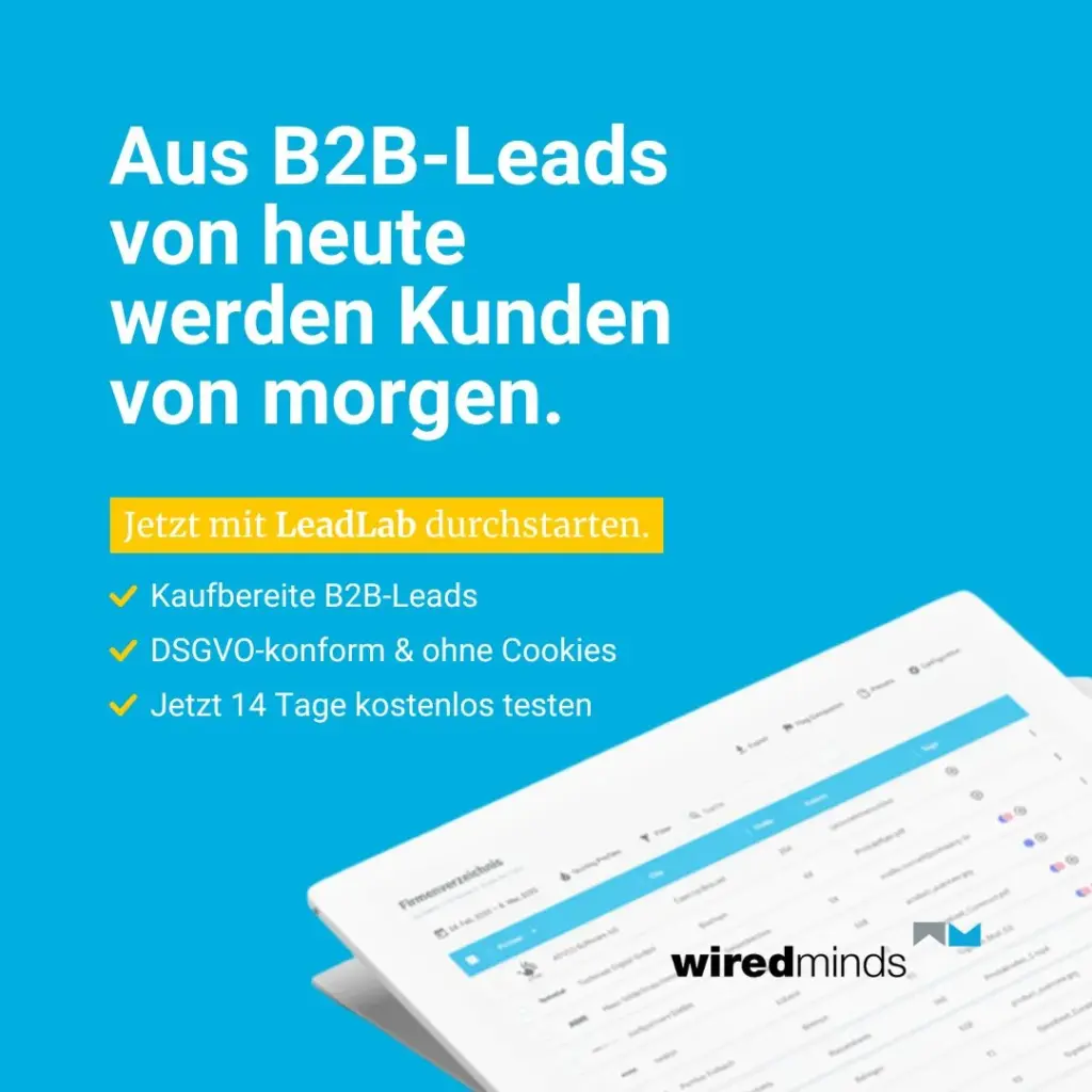 WiredMinds Meta Ad für B2B Leads