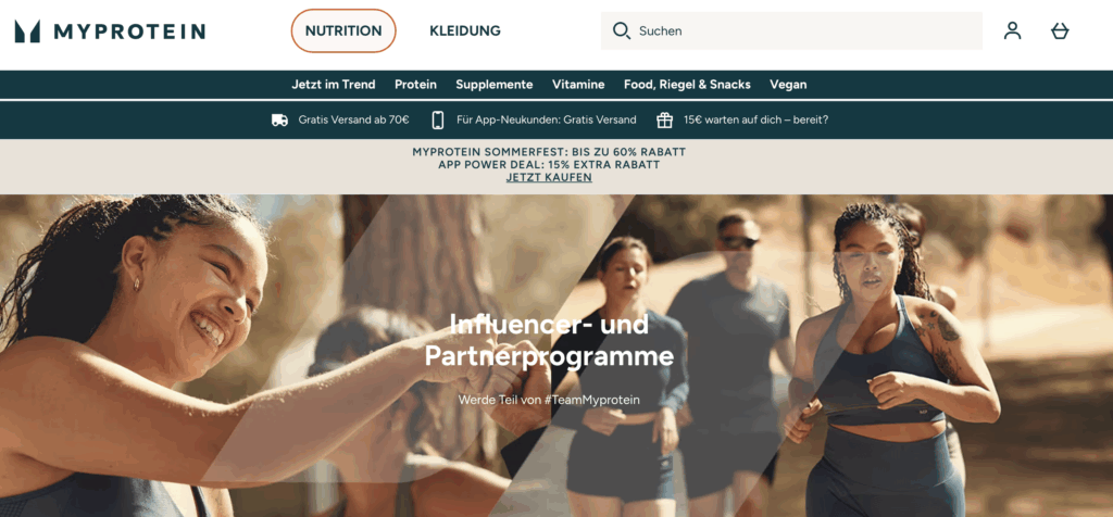 Affiliate Programm MyProtein