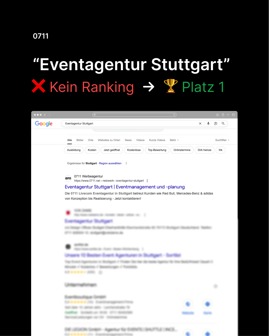 0711 SEO Erfolg für Eventagentur