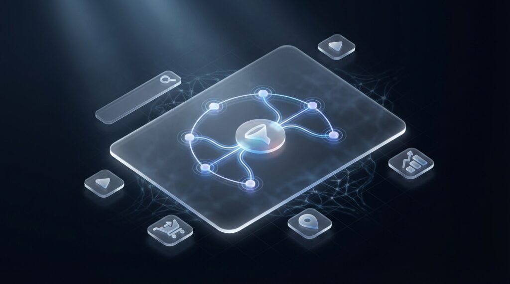 Performance Max 2026 – Multi-Channel Kampagnenstruktur mit KI-Optimierung übersichtlich dargestellt